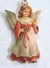 Christbaumschmuck Oblate Engel Weihnachtsengel Angel Anhänger Blech H 10cm