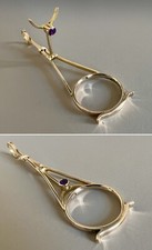 Antik Gold 15ct Ring Zigarettenetui Amethyst Set Rarität metamorphes Stück