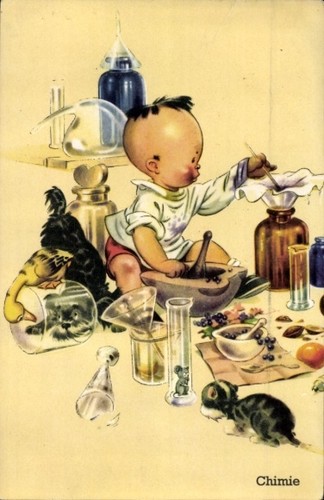 Junge chemielabor - ak,
