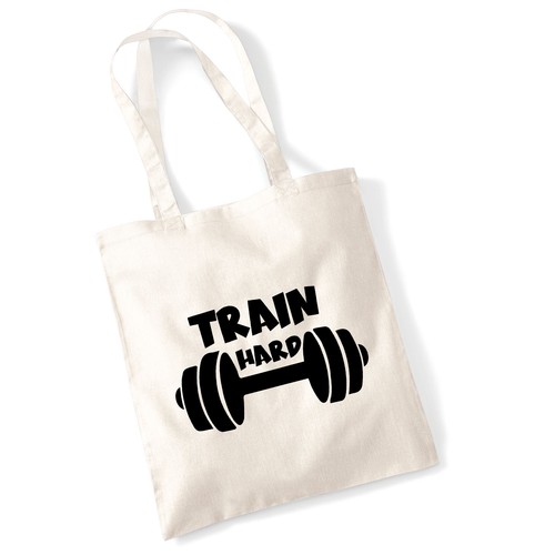 Jutebeutel train hard hantel - jutebeutel,