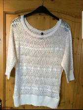 Häkelpulli Strickoberteil Lochmuster Größe L