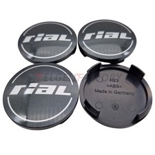 4X Rial Nabendeckel 60mm Titan (N23) Logo Silber (RIG) - Grau - Original Felg...