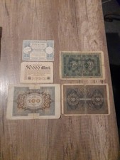 Inflationsgeld 1920 100 Mark, 1919 50 Mark,1914 50 Mark,1923 50000 Mark, 