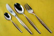 WMF CAPRI - CROMARGAN mit Goldauflage -1 (von 6) BESTECKSETS 4-teilig - sehr gut