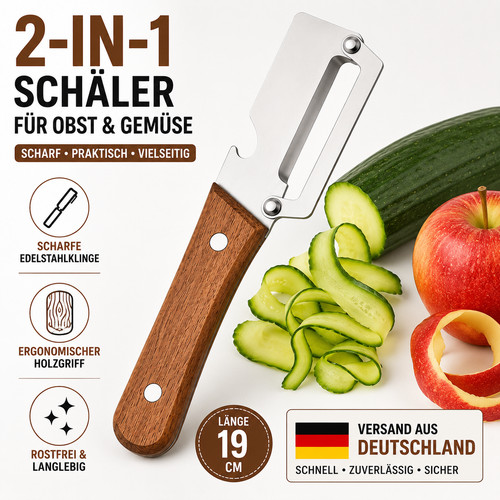 2in1 sparschäler edelstahl - 2in1,
