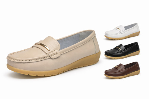 Echtleder damen loafer slip - echtleder, slip-on
