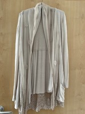 Cardigan Weste Kimono beige Gr. XL/40/42 Spitze Seide