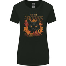 Herbst Catitude Katze Damen Breiter Schnitt Maglietta