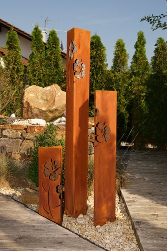 Säule set hibiskus edelrost - säule,