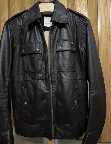Diesel lederjacke herren braun - diesel,