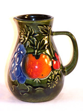 Scheurich Keramik Kanne, Modell-Nr. 419-14, H. 14,5 cm, Reliefdekor, TOP-Zust.