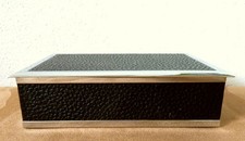 Zigarren Schatulle/Box/Dose/Behälter, 60er Jahre, Metall + Leder, Fa. Eberhard