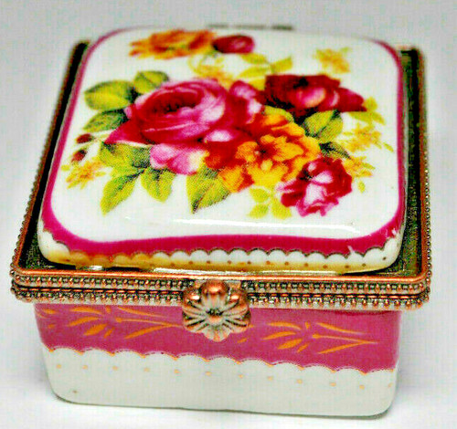 Porzellan pillendose blumen - ,