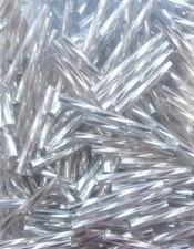 Rocailles * STIFTPERLEN * TWISTED Silbereinzug kristall (silber) * 25mm