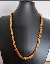 Königskette mit Armband 6mm Dick Edelstahl 18karat Vergoldet Neu