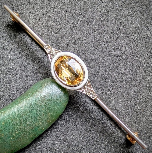 Art deco brosche - brosche, 14k