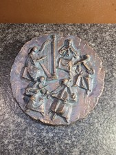 Bronzeplakette mit Musikanten