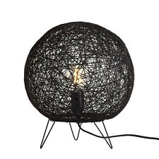 Tischleuchte Tischlampe Deko Nachttisch Leuchte Lampe E27 Metall Papier Schwarz 