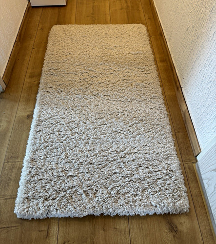 Beiger hochflor teppichläufer - beiger,