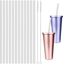 12x Transparente Trinkhalme