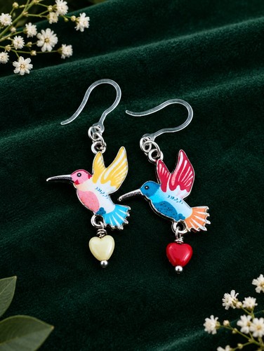 Farbenfrohe kolibri ohrhänger - farbenfrohe, kolibri-ohrhänger