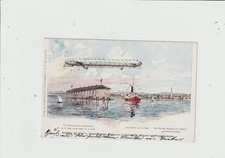 Aufstieg des Graf v. Zeppelin`schen lenkb. Luftschiff in Manzell. Litho AK  1896