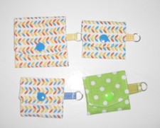 4 kleine Täschchen genäht  Krimskrams  Geschenk Punkte Blätter