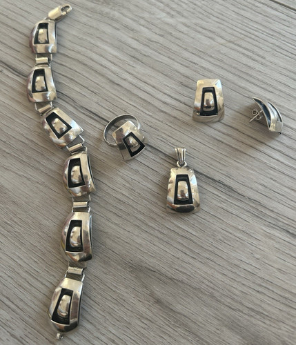 Vintage 925 silber schmuckset - silber,