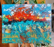 Abstraktes Unikat Handgemalt