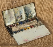 BARNARD Künstler Malkasten Winsor & Newton Robertson Keramik Pfannen Antik RAR