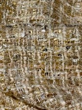 Tweed Stoff Creme/Gold 1,50 X 1,95 Meter