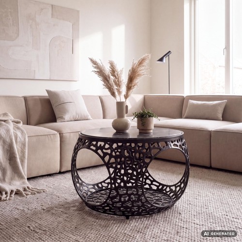 Couchtisch mit marmor platte - mit,