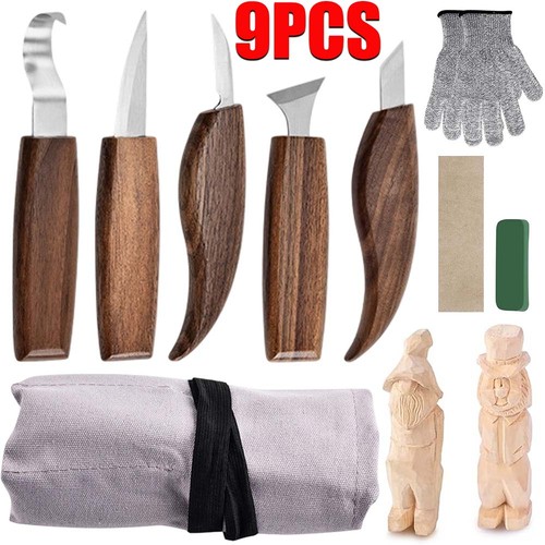 Holz schnitzmesser set 9tlg - set,