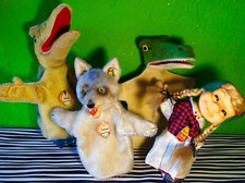Steiff Handpuppen Konvolut --K/F/S--Wolf Krokodil Gretel--Top