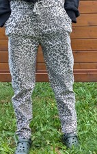 Legere Hose Sommerhose Schlupf Animal Print Leopardenmuster Freizeithose Gr M