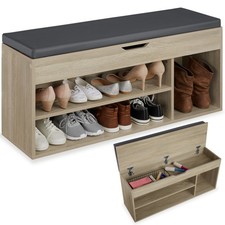 Schuhbank mit Sitzkissen Holz