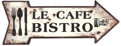 Blechschild cafe bistro - cafe,
