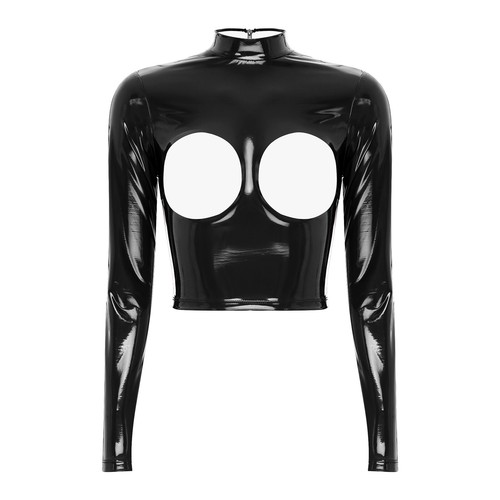 Freebily damen wetlook crop - de,