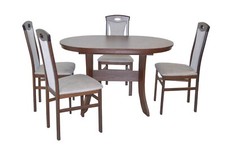 5tlg. Tischgruppe, Esstisch mit Auszugsfunktion, 4Stühle, 1 Esstisch, in 5Farben