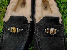 UGG Slipper Black Wildleder echt Lammfell Strass, 39  USA  