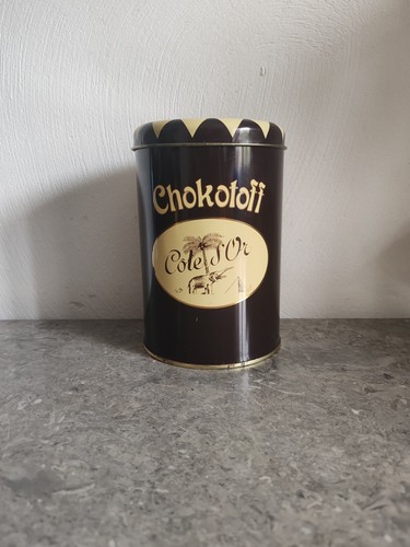 Vintage metalldose chokotoff - vintage,