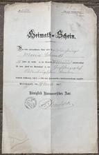 Heimatschein königreich - heimatschein,