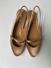 schuhe damen 36,5 Sling-Ballerinas neu Miu Miu Satinfarbe alt-rose