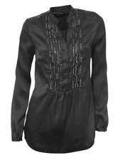 Langarm BLUSE Damen schwarz