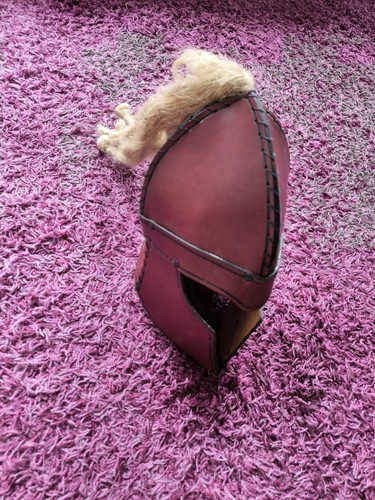 Larp lederhelm rot gebraucht - larp,