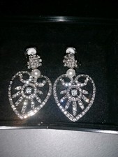 Orginal Oskar De La Renta Herz  Ohrclips 