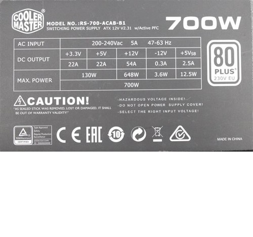 Cooler master g700 700w - 700w, atx