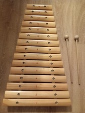 Xylophon Natur Holz 15 Klangstäbe