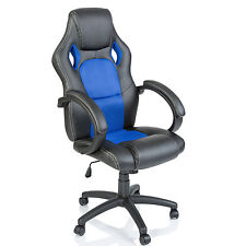 TRESKO® Stuhl Bürodrehstuhl für Zuhause Racing Gaming Sport Blau