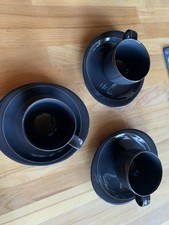 Thomas Casa Anthrazit -  Tassen mit Unterteller- Kaffeetassen - 6 Teile im Set